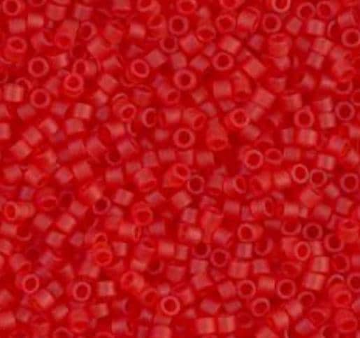 DB0745 11/0 Matte Transparent Red Orange Miyuki Delica