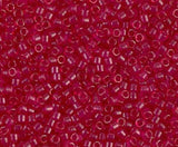 DB0775 11/0 Dyed Semi-Frosted Transparent Scarlet Miyuki Delica