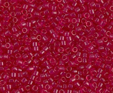 DB0775 11/0 Dyed Semi-Frosted Transparent Scarlet Miyuki Delica