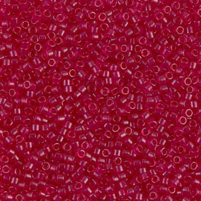 Dyed Semi-Frosted Transparent Scarlet Miyuki Delica 11/0 DB0775