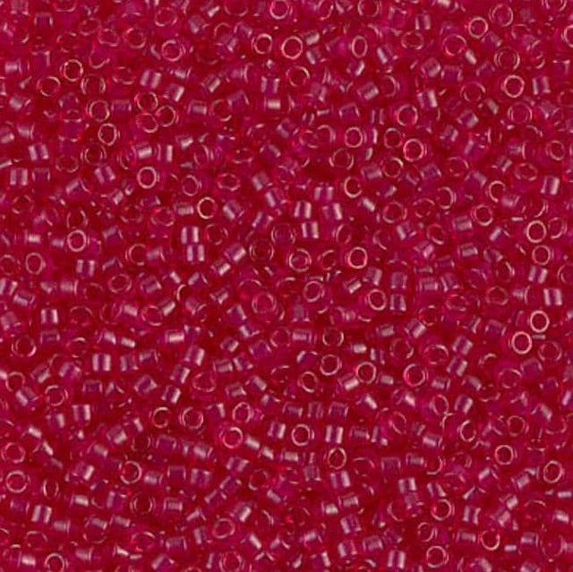 Dyed Semi-Frosted Transparent Scarlet Miyuki Delica 11/0 DB0775