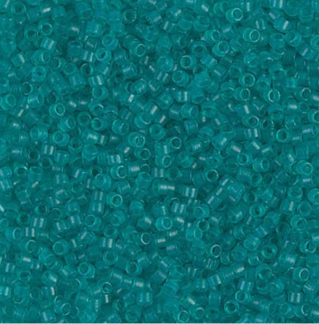 Dyed Semi-Frosted Transparent Teal Miyuki Delica 11/0 DB0786