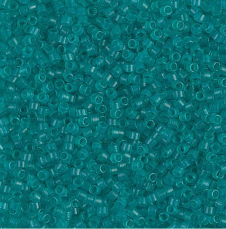 Dyed Semi-Frosted Transparent Teal Miyuki Delica 11/0 DB0786