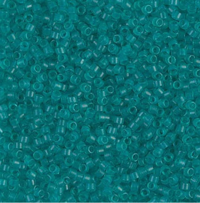 Dyed Semi-Frosted Transparent Teal Miyuki Delica 11/0 DB0786