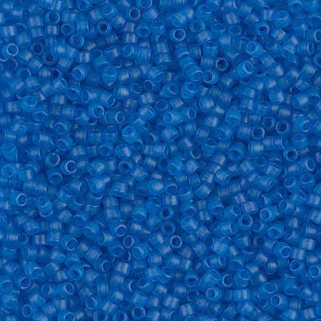 Dyed Semi-Frosted Transparent Capri Blue Miyuki Delica 11/0 DB0787