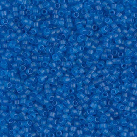 Dyed Semi-Frosted Transparent Capri Blue Miyuki Delica 11/0 DB0787