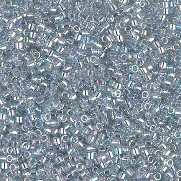 Transparent Lt Marine Blue Gold Luster Miyuki Delica DB0110 11/0