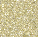 DB1676 11/0 Pearl Lined Transparent Pale Yellow AB Miyuki Delica