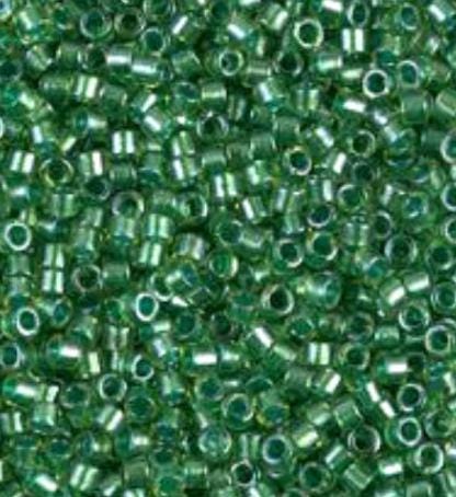 DB0916 11/0 Sparking Green Lined Chartreuse Crystal Miyuki Delica
