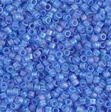 Delica 11/0 Matte Transparent Ocean Blue AB Delica Bead, DB1284-5 Grams