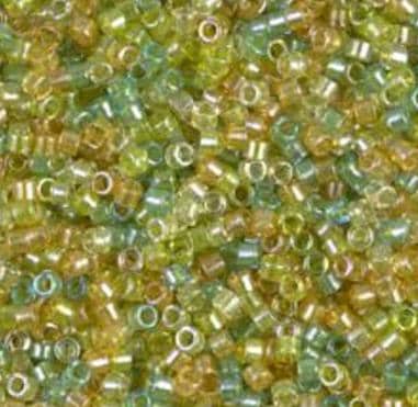 DB0983 11/0 Sparkling Lined Lemon Line Mix Miyuki Delica