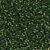 DB0182 11/0 Silver Lined Jade Green Miyuki Delica
