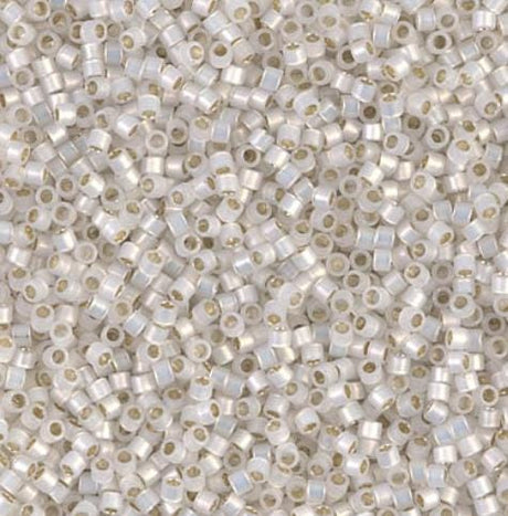 DB0223 11/0 Silver Lined White Opal AB Miyuki Delica