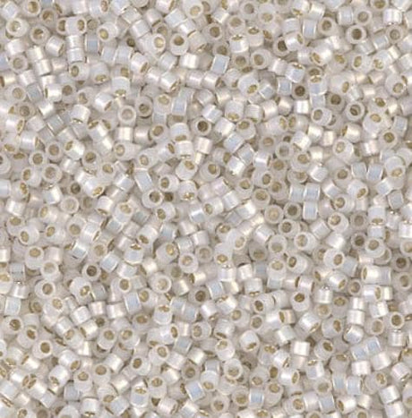 DB0223 11/0 Silver Lined White Opal AB Miyuki Delica