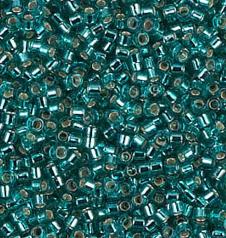 DB1208 11/0 Silver Lined Caribbean Teal Miyuki Delica
