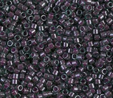 DB0279 11/0 Cranberry Lined Emerald Luster Miyuki Delica