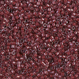 DB0280 11/0 Cranberry Lined Crystal Luster Miyuki Delica 