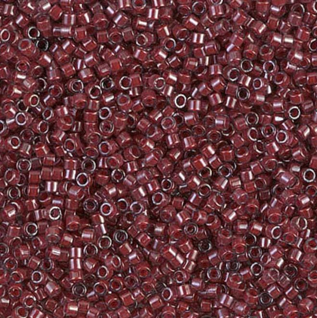 DB0280 11/0 Cranberry Lined Crystal Luster Miyuki Delica 