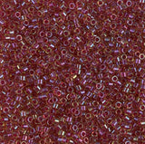 DB0282 11/0 Cranberry Lined Light Topaz Miyuki Delica 