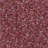DB0283 11/0 Cranberry Lined Peridot Luster Miyuki Delica 