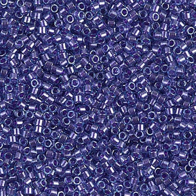 DB0284 11/0 Sparkling Purple Lined Aqua Luster Miyuki Delica 