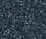 DB0286 11/0 Midnight Blue Lined Aqua AB Miyuki Delica