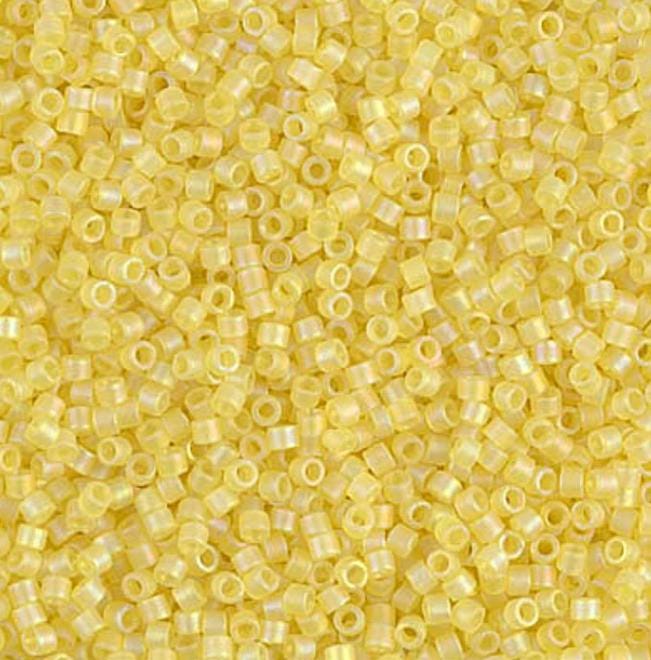 DB0854 11/0 Matte Transparent Yellow AB Miyuki Delica
