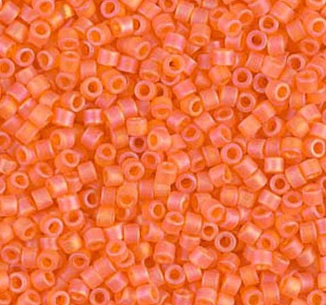 DB0855 11/0 Matte Transparent Orange AB Miyuki Delica