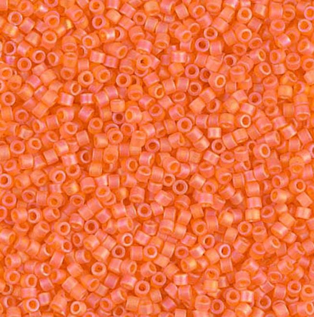 Matte Transparent Orange AB Miyuki Delica 11/0 DB0855 11/0
