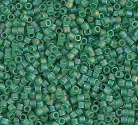 DB0858 11/0 Matte Transparent Green AB Miyuki Delica