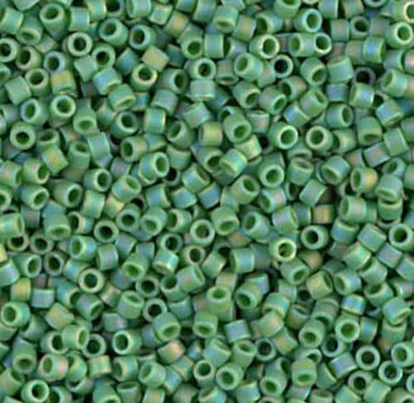 DB0877 11/0 Matte Opaque Green AB Miyuki Delica
