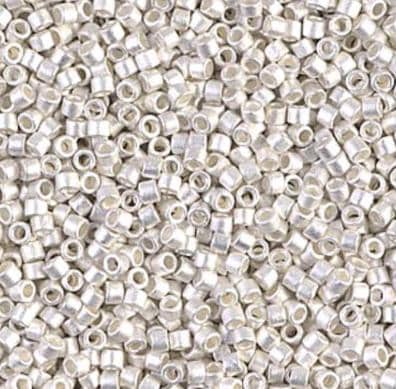 DB0551F 11/0 Matte Sterling Plated Miyuki Delica