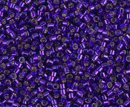 DB0610 11/0 Dyed Silver Lined Dark Violet Miyuki Delica