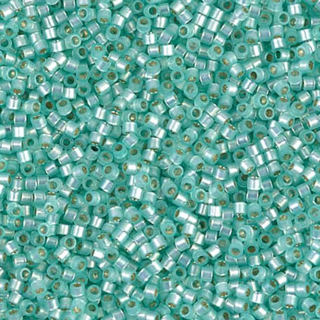 Dyed Lt Aqua Green Silver Lined Alabaster Miyuki Delica 11/0 DB0626