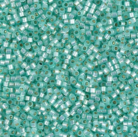 Dyed Lt Aqua Green Silver Lined Alabaster Miyuki Delica 11/0 DB0626