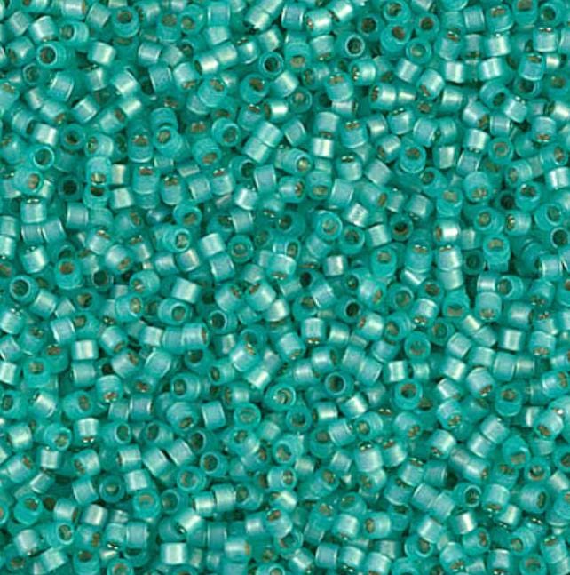 Dyed Aqua Green Silver Lined Alabaster Miyuki Delica 11/0 DB0627 