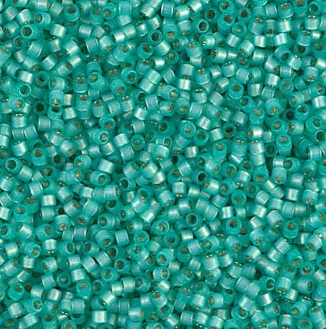 Dyed Aqua Green Silver Lined Alabaster Miyuki Delica 11/0 DB0627 