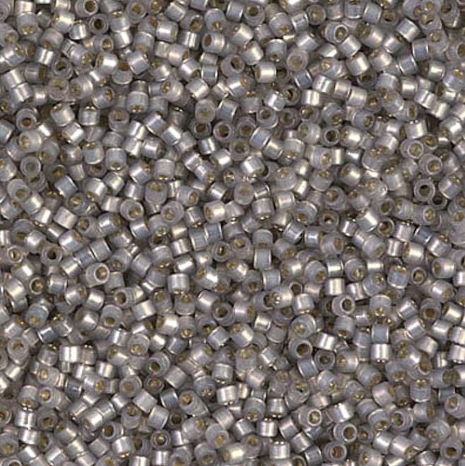 Dyed Lt Smoke Gray Silver Lined Alabaster Miyuki Delica 11/0 DB0630