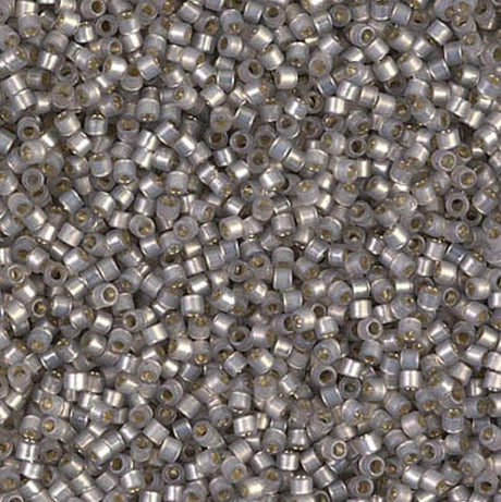 Dyed Lt Smoke Gray Silver Lined Alabaster Miyuki Delica 11/0 DB0630