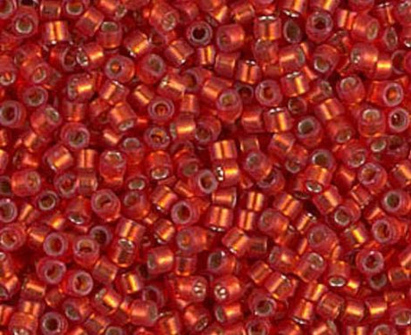 DB0683 11/0 Dyed Semi-Frost S/L Red Orange Miyuki Delica