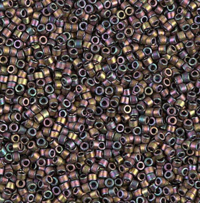 Matte Metallic Gray Dusk Gold Iris Miyuki Delica 11/0 DB1055