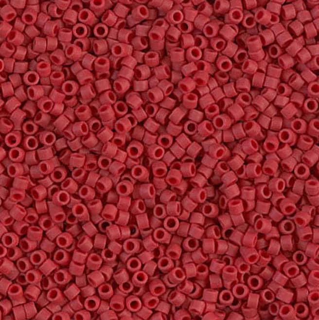 DB0796 11/0 Dyed Semi-Frosted Opaque Red Miyuki Delica