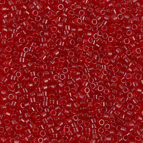 Dyed Semi-Frosted Transparent Red Miyuki Delica 11/0 DB0774