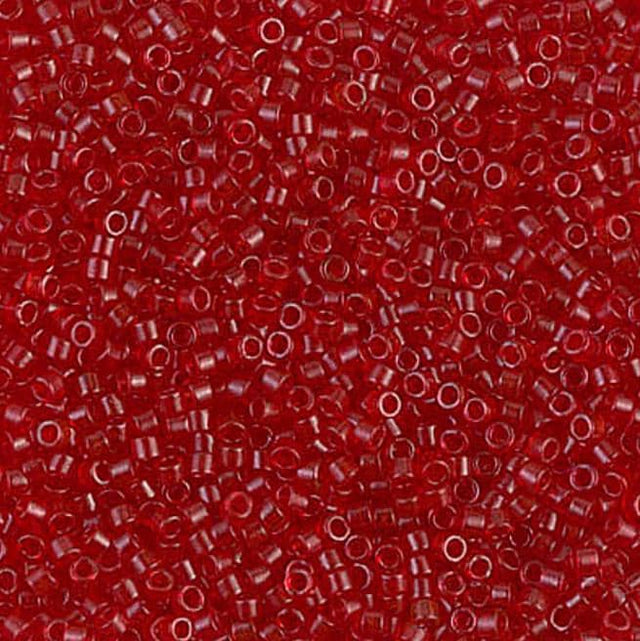 Dyed Semi-Frosted Transparent Red Miyuki Delica 11/0 DB0774