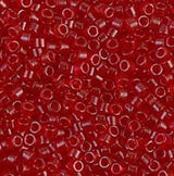 DB0774 11/0 Dyed Semi-Frosted Transparent Red Miyuki Delica