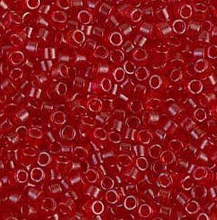 DB0774 11/0 Dyed Semi-Frosted Transparent Red Miyuki Delica