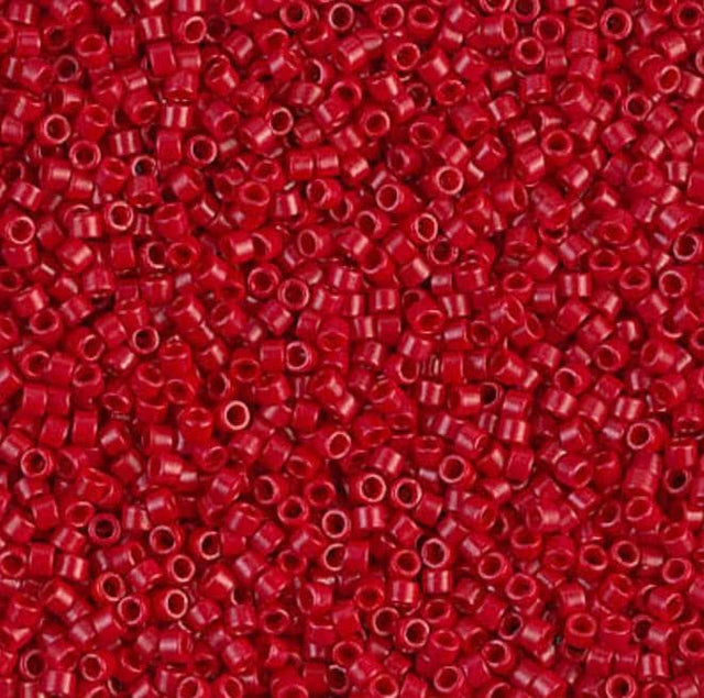 Dyed Semi-Frosted Opaque Bright Red Miyuki Delica 11/0 DB0791