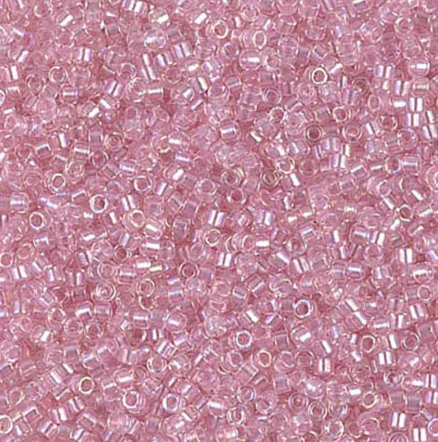 Pearl Lined Transparent Pink AB Miyuki Delica 11/0 DB1673