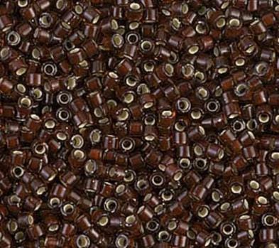DB1684 11/0 Silver Lined Glazed Dark Root Beer Miyuki Delica