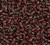 DB1685 11/0 Silver Lined Glazed Dark Cranberry Miyuki Delica